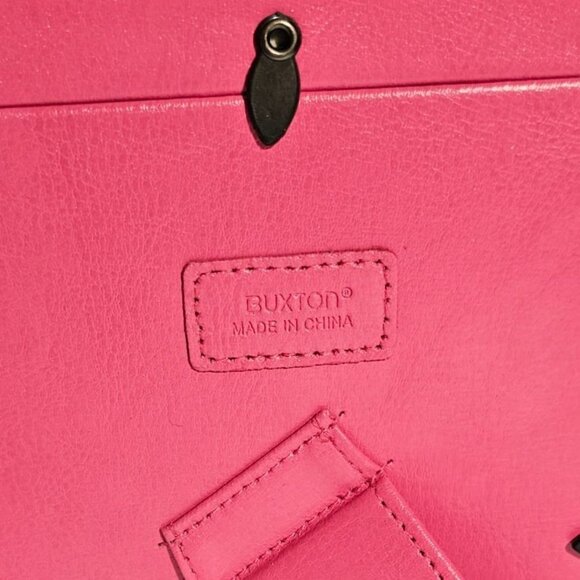 Pink Leather Buxton Photo Frame Designed to Hold a 4" x 6" Photo - Picture 6 of 9